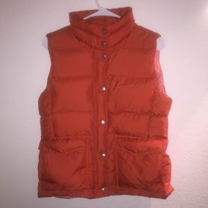 J Crew Red Orange Down Vest Very Warm